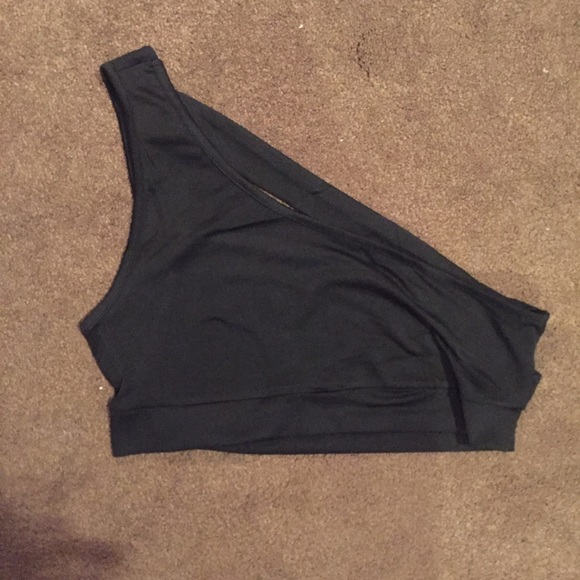 Black Strapped Bandeau Crop Top (READ DESCRIPTION) - Picture 6 of 7